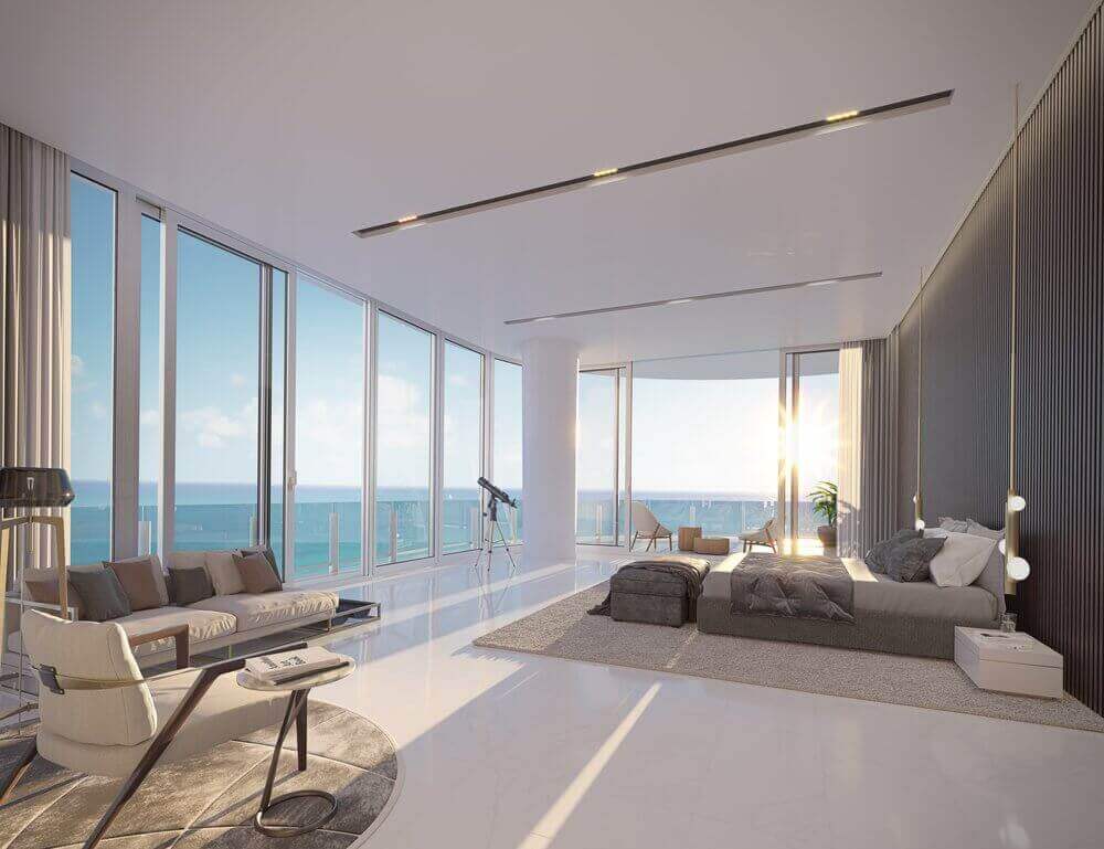 Penthouse bedroom views | Source: Aston Martin Residences Miami