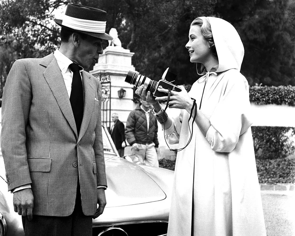 Frank Sinatra and Grace Kelly on the set of High Society